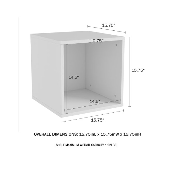 Hastings Home End Table , Stackable Minimalist Modular Cube Accent Table For Home Or Office (White)